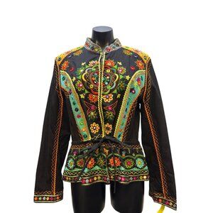 Double D Ranch Embellished Floral Jacket Black Multi-Color L